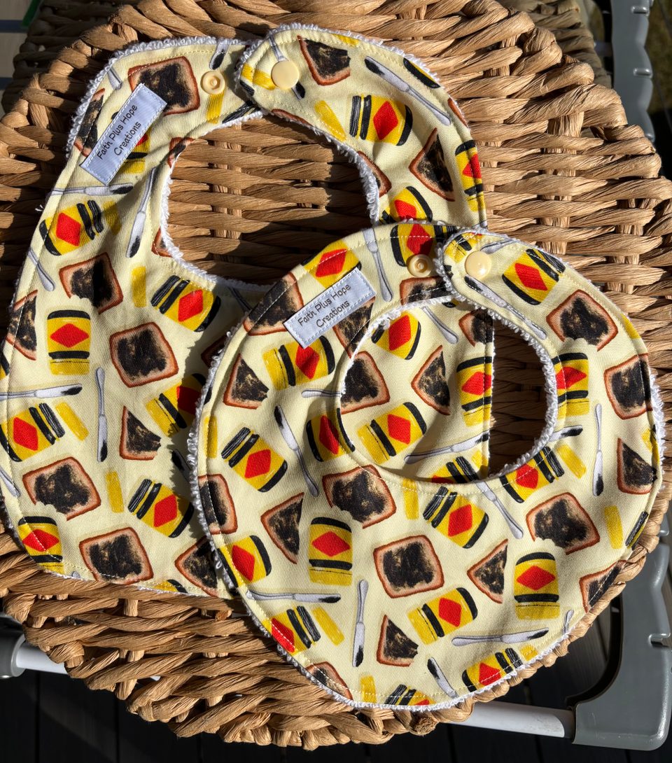 ‘Spread on Toast’ bib set $25.00